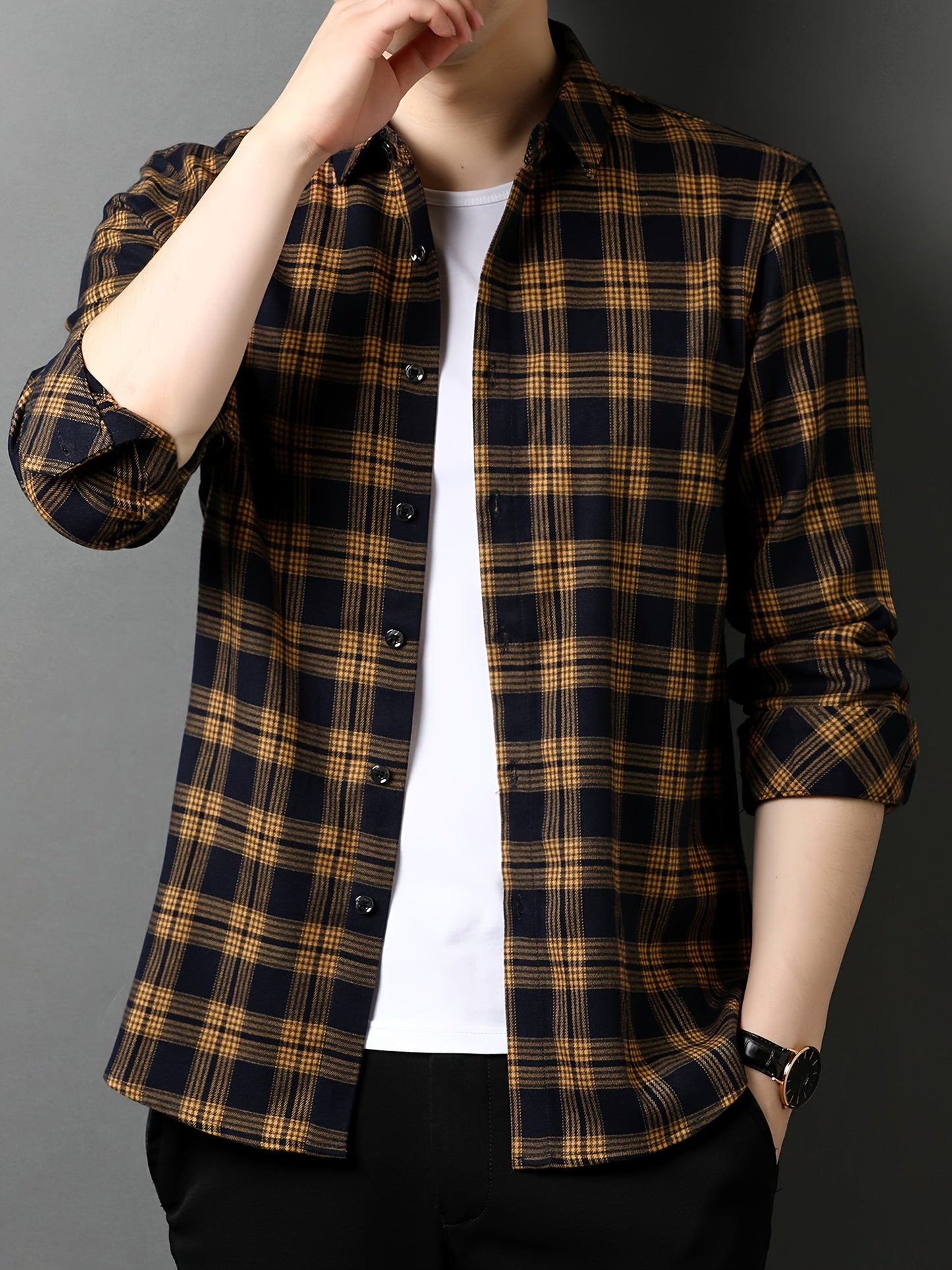Herren Karohemd Modern Fit – Elegantes Business und Freizeit Hemd