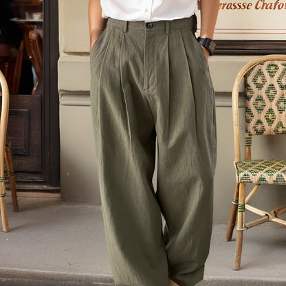 Herren Weitgeschnittene Vintage-Hose mit Bundfalten – Eleganter Streetstyle für Alltag und Freizeit