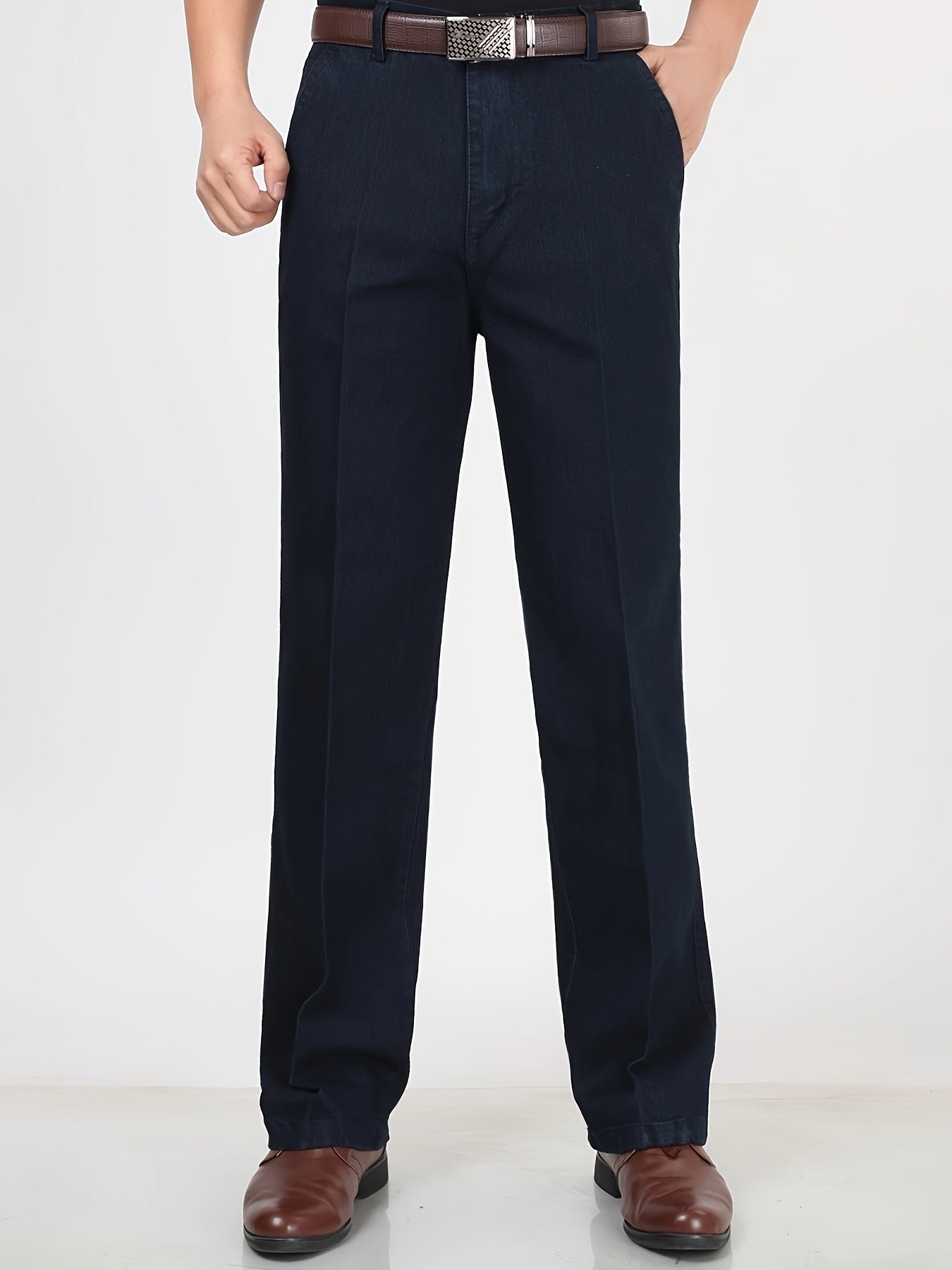 Herren Gerade Jeanshose mit Business-Casual Stil – Bequeme Freizeithose für Alltag und Büro