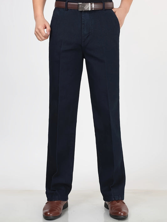 Herren Gerade Jeanshose mit Business-Casual Stil – Bequeme Freizeithose für Alltag und Büro