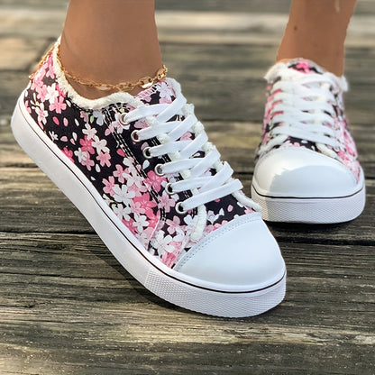 Damen Sneaker mit Blumenmuster – Modische Freizeitschuhe für Alltag und Freizeit