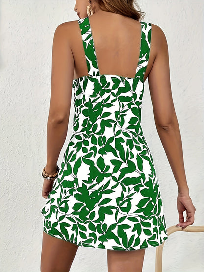 Damen Sommer Minikleid mit Neckholder und floralem Print – Elegantes Freizeitkleid für Urlaub & Alltag