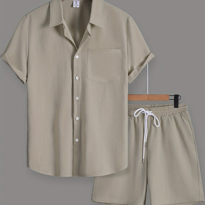 Herren Freizeit Set – Kurzarm Hemd und Shorts für entspannte Anlässe
