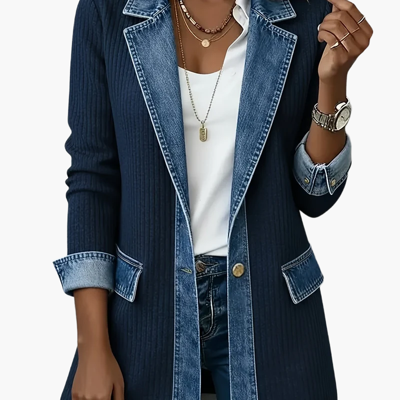 Damen Blazer im Denim-Look – Eleganter Casual Style für Business & Freizeit