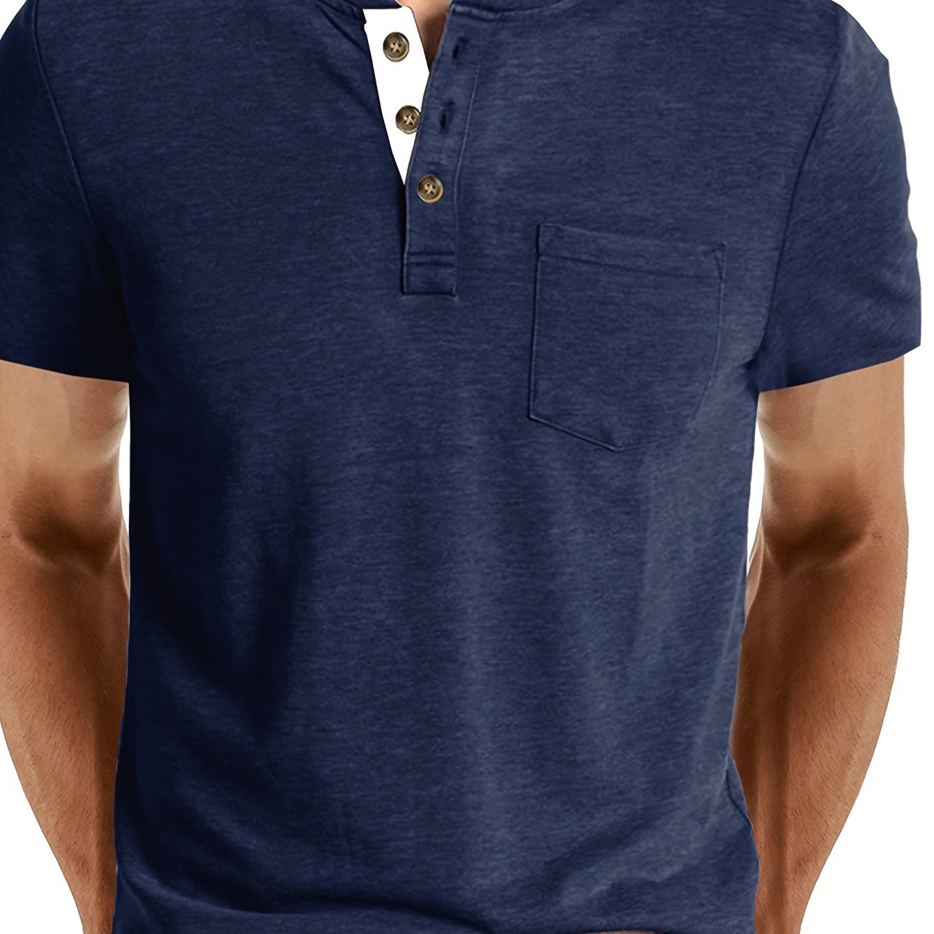Herren Henley T-Shirt Kurzarm mit Knopfleiste – Casual Freizeitshirt