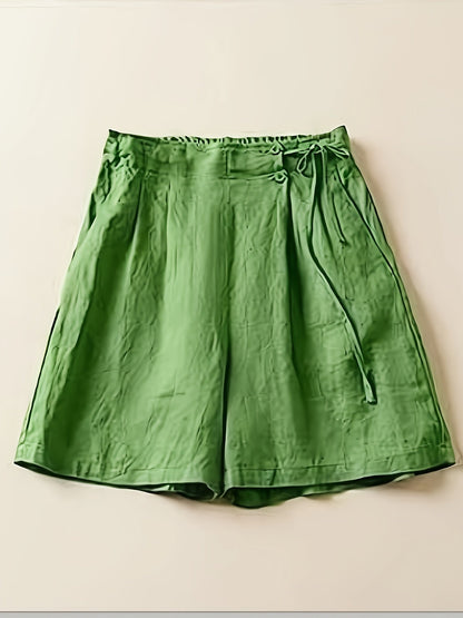 Damen Weite High-Waist Shorts im Casual-Look für Alltag und Freizeit