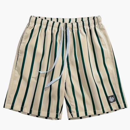 Herren Casual gestreifte Shorts mit Kordelzug für Freizeit & Alltag