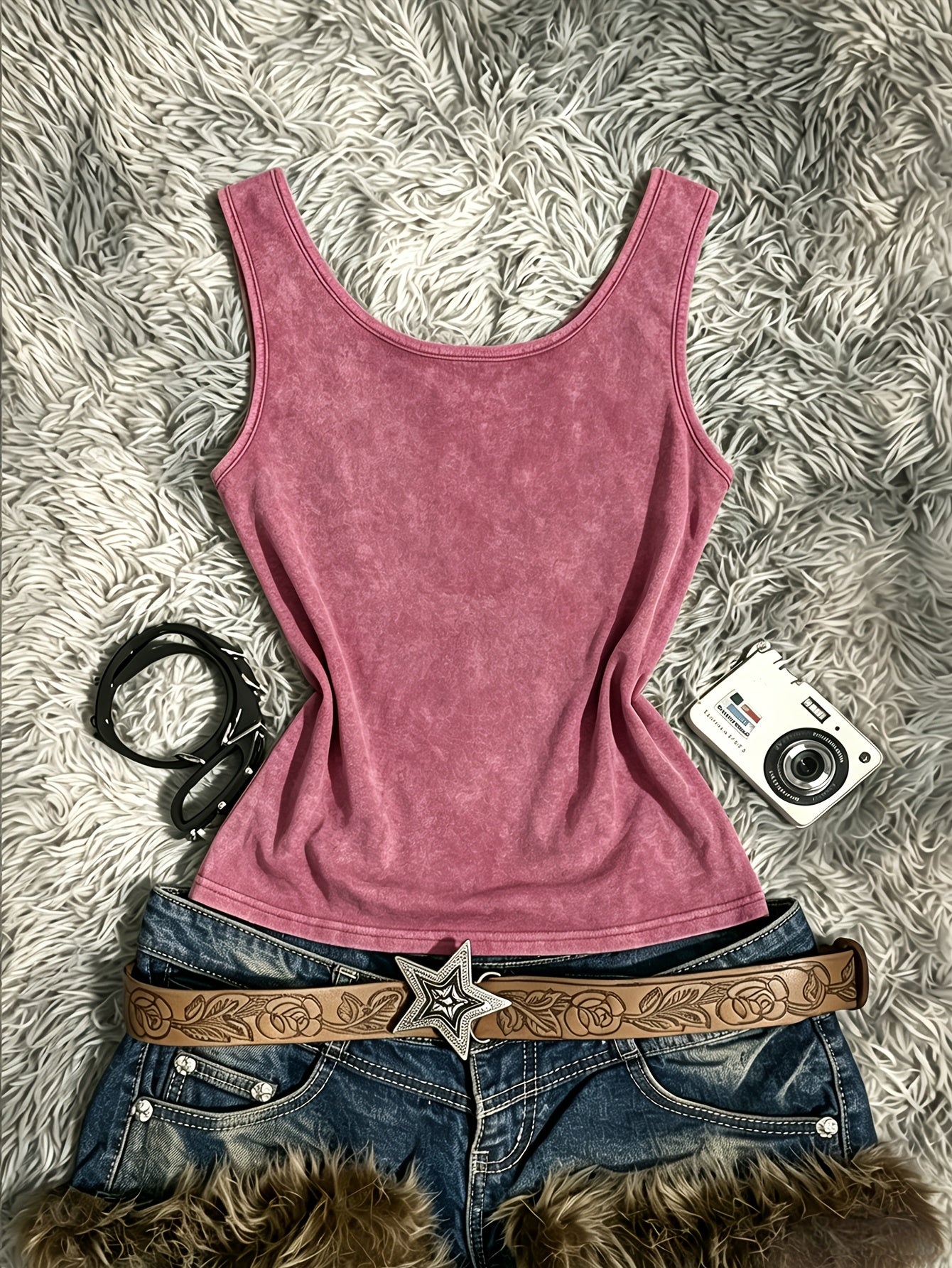 Damen Vintage Tanktop mit Spiral-Print – Retro Style für Festivals und Freizeit