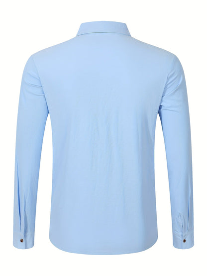 Herren Freizeit Leinenhemd – Langarm, Stilvoller Look für Alltag und Urlaub