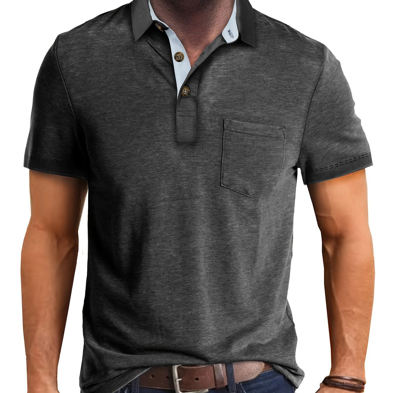 Herren Polohemd mit Brusttasche – Stilvolles Freizeitshirt für Alltag und Büro