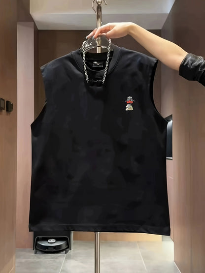 Herren Streetwear Tanktop mit Cartoon-Enten-Print und Urbanem Stil
