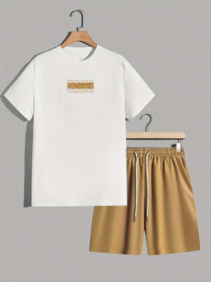 Herren Streetwear Set mit Grafik-T-Shirt und Shorts – Urbaner Look, Trendiger Style