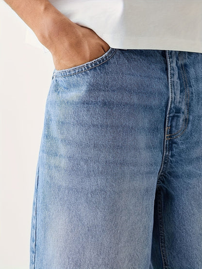 Herren Relaxed Fit Denim Bermudashorts – Modischer Freizeit-Look für Alltag und Streetstyle