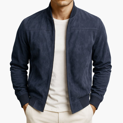 Herren-Bomberjacke im klassischen Design mit Stehkragen