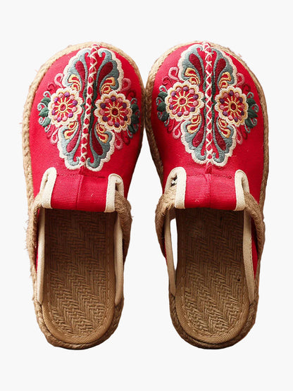 Damen Ethno-Hausschuhe mit Stickerei – Bequeme Pantoffeln für Frühling, Sommer & Herbst