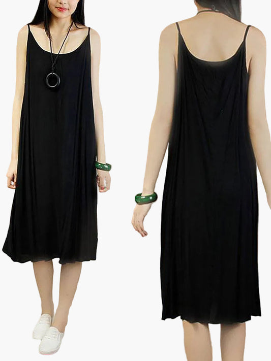 Damen Sommerkleid Locker Lässig Ärmellos Freizeitkleid Plus Size