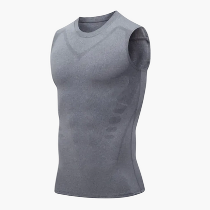 Herren Kompressions-Tanktop für Sport und Körperformung – Figurformende Funktionswäsche mit Ionic-Ice Technologie