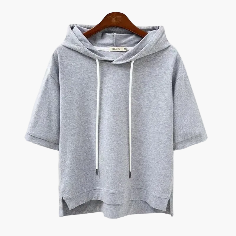 Damen Kurzarm Hoodie Lässig Streetwear Kapuzenpullover – Bequemer Freizeit Look