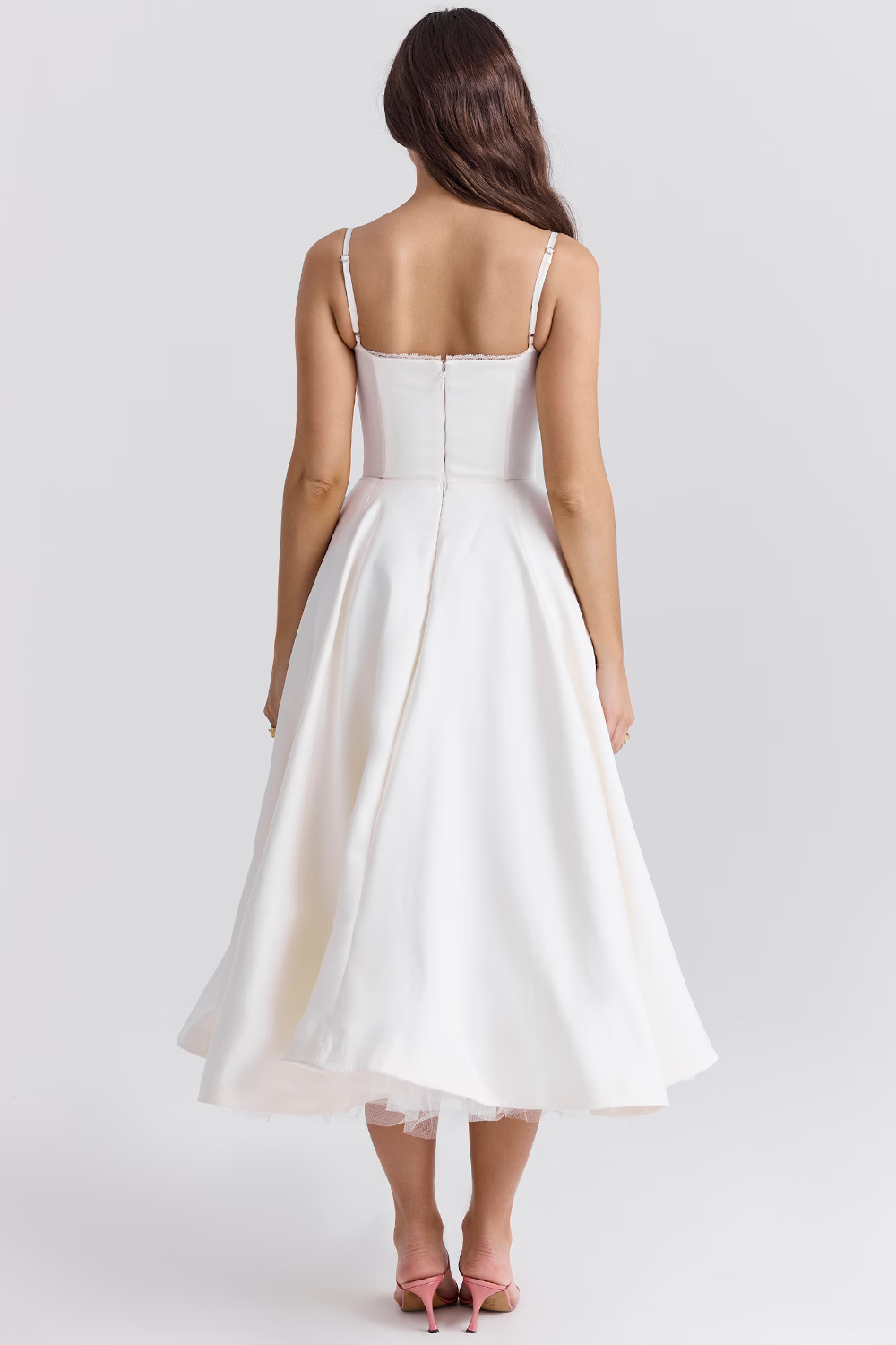 Damen Festliches Cocktailkleid Abendkleid mit Bustier und weitem Rock – Eleganter Vintage-Look für besondere Anlässe