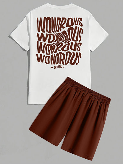 Herren Streetwear Set mit Grafik-T-Shirt und Shorts – Urbaner Look, Trendiger Style