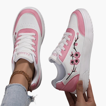 Damen Sneaker im eleganten Stil mit floraler Stickerei – Bequeme Freizeitschuhe für Alltag und Streetwear