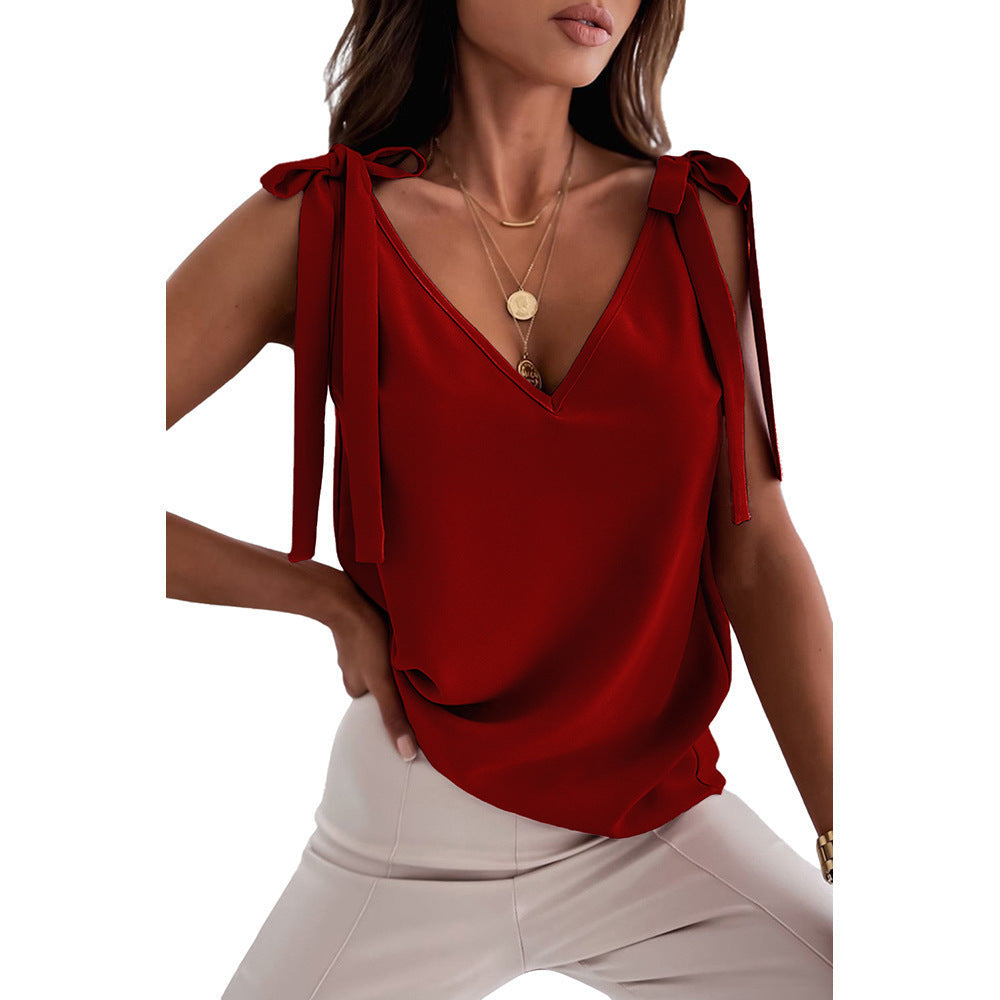 Megan – Ärmelloses Sommer-Top mit Schleife
