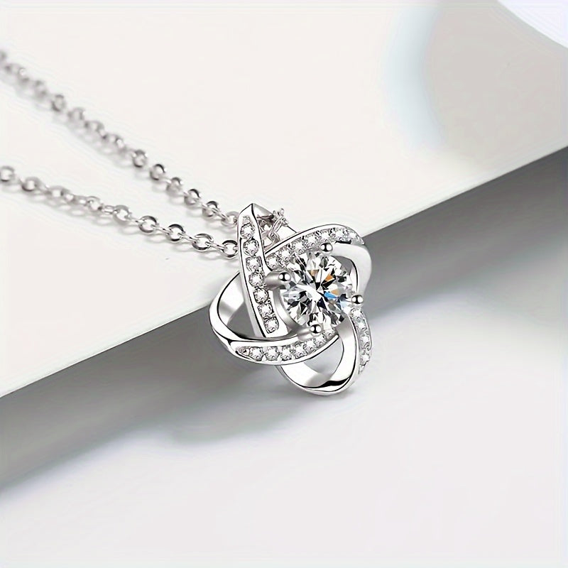 Damen Schmuck Halskette – Muttertagsgeschenk mit liebevoller Botschaft für Mama, Eleganter Anhänger im Knoten-Design