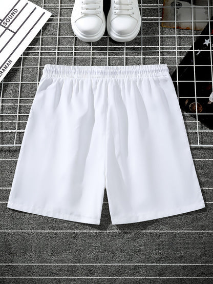 Herren Urban Streetwear Shorts mit grafischem Muster und elastischem Bund – Modische Freizeithose