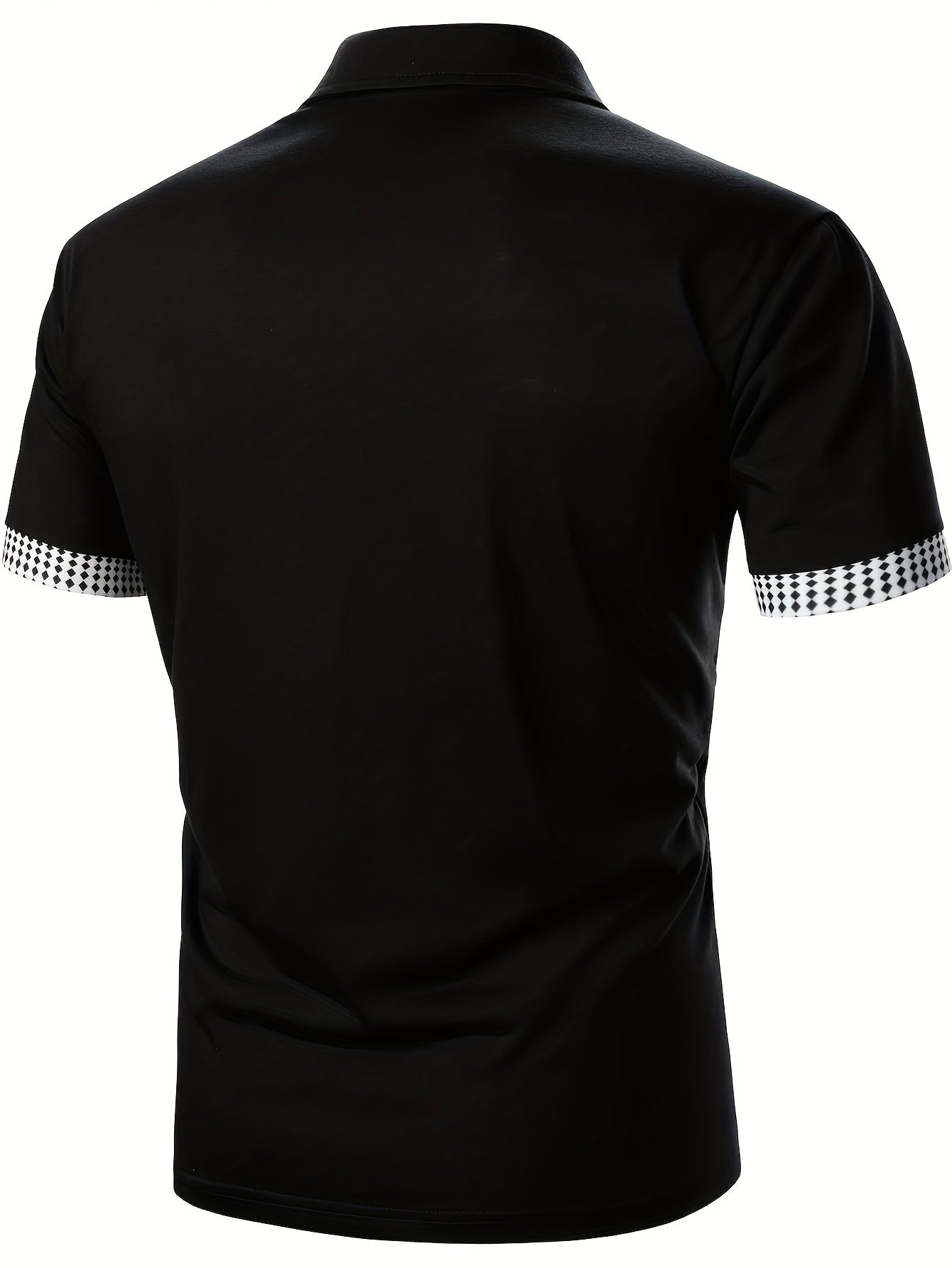 Herren Poloshirt mit modernem Reißverschluss und Kontrastmuster – Stilvolles Freizeit- und Business-Oberteil