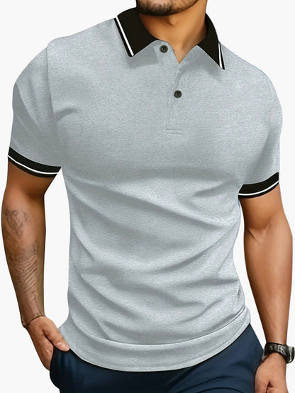 Herren Polo Shirt Modern Freizeitstil mit Kontrastkragen – Kurzarm, Bequemer Schnitt, Ideal für Alltag & Freizeit