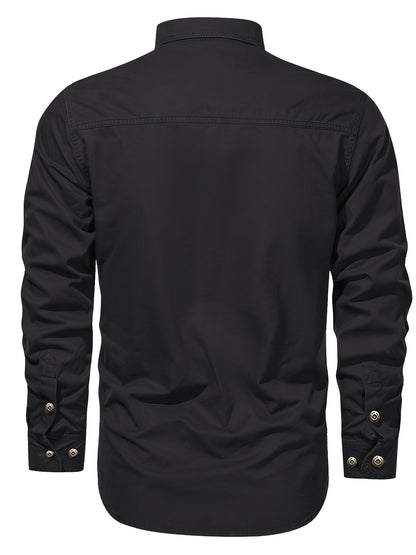 Herren Outdoor-Freizeithemd im Utility-Stil – Langarm, Casual, ideal für Abenteuer und Alltag