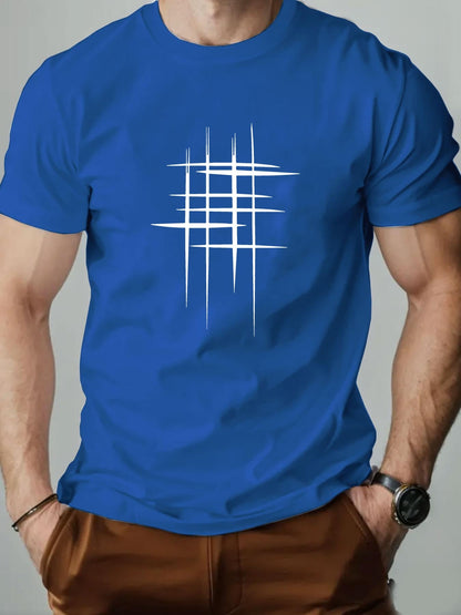 Herren Grafik T-Shirt mit modernem Linien-Design – Lässiges Statement für Alltag und Freizeit