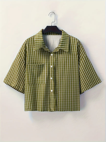 Herren Kurzarm-Hemd im modernen Streetstyle Look – Lässiges Oversize Design für Alltag und Freizeit