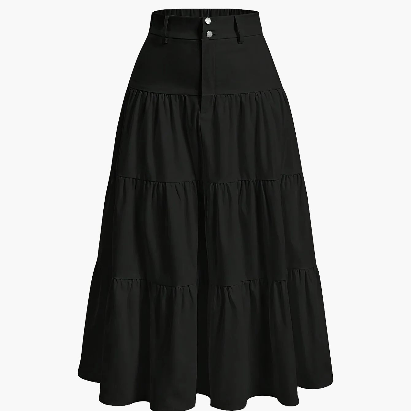 Damen Stufenrock High Waist Elegant Freizeitmode
