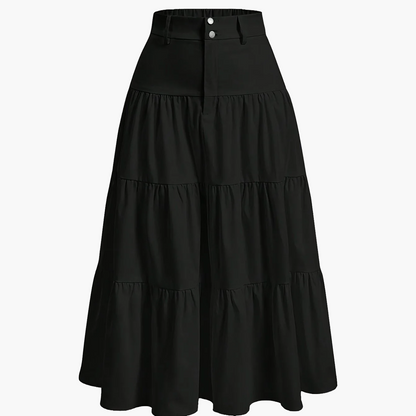 Damen Stufenrock High Waist Elegant Freizeitmode