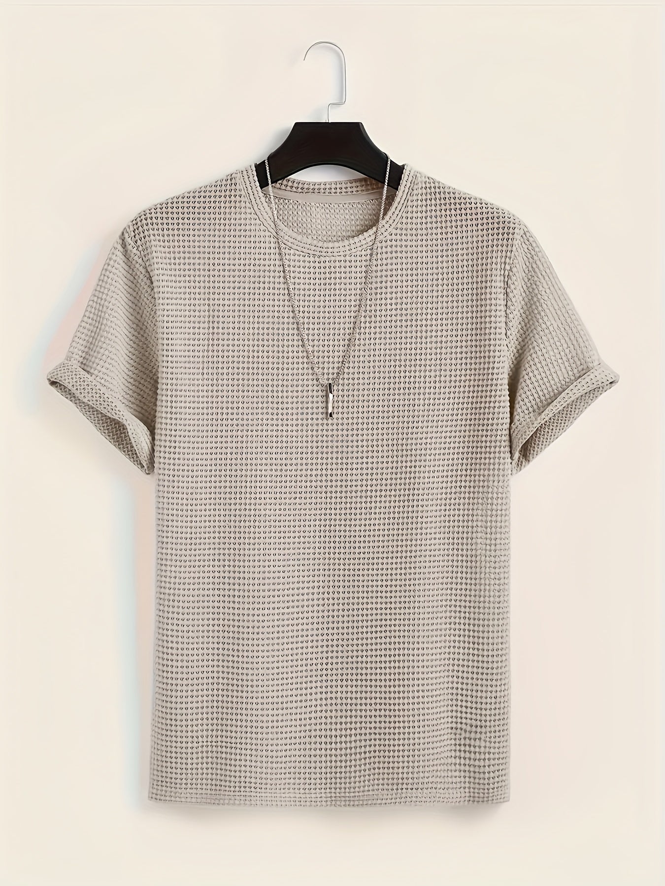 Herren T-Shirt mit modernem Mesh-Design und lässigem Schnitt – Perfekt für Sommer, Urlaub & Freizeit