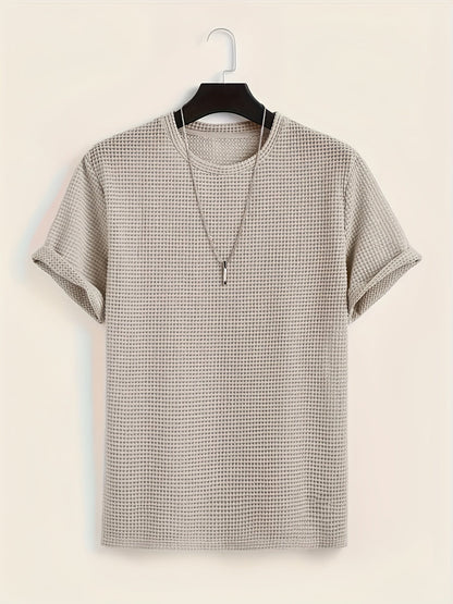 Herren T-Shirt mit modernem Mesh-Design und lässigem Schnitt – Perfekt für Sommer, Urlaub & Freizeit