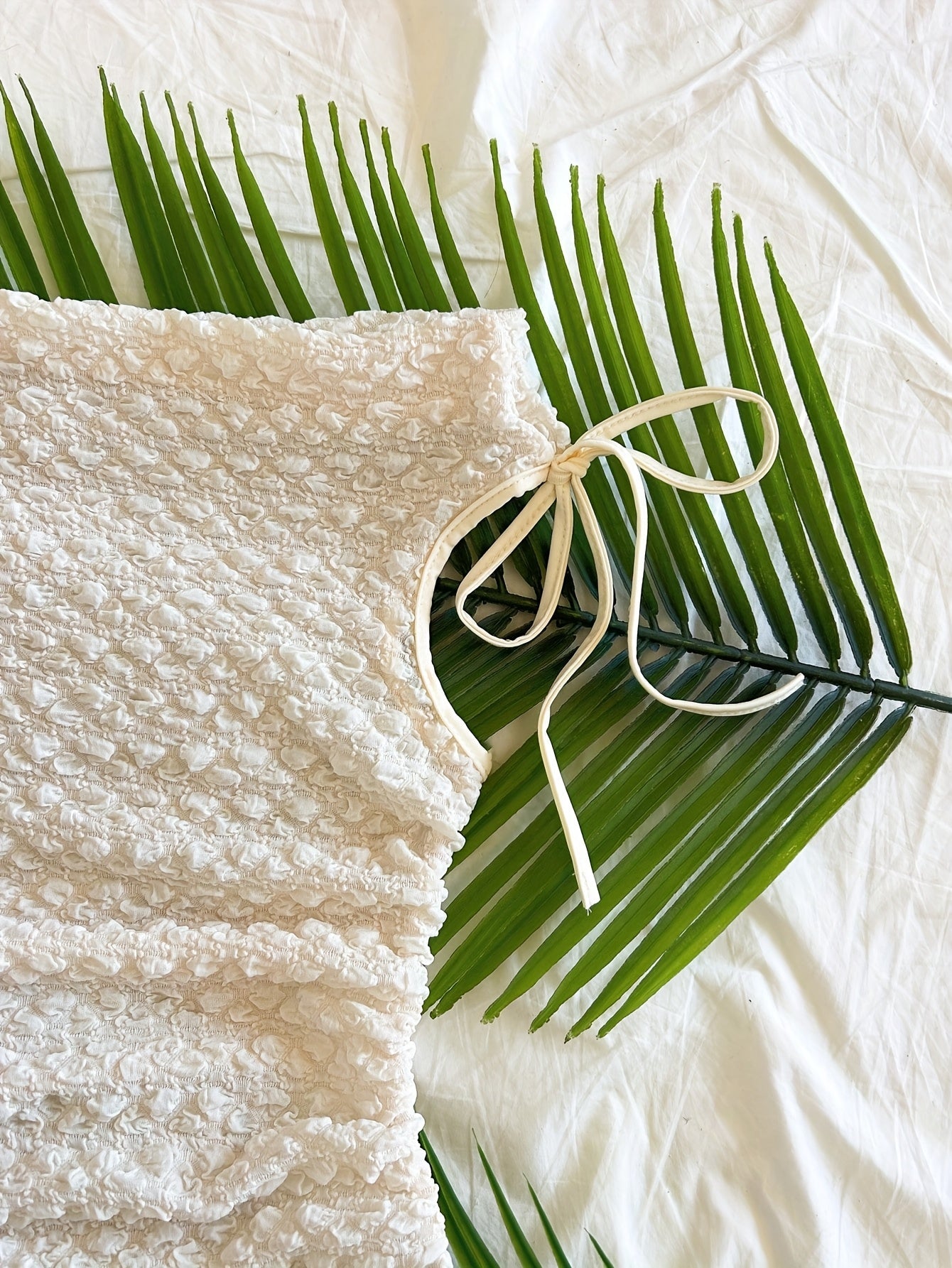 Damen Smocked Ärmelloses Top mit Schleife – Eleganter Urlaubsstil für Freizeit und Strand