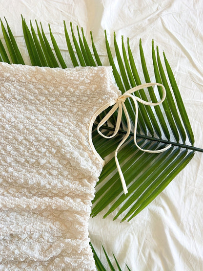 Damen Smocked Ärmelloses Top mit Schleife – Eleganter Urlaubsstil für Freizeit und Strand