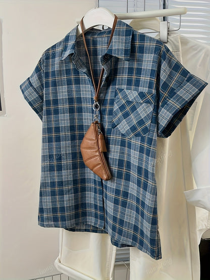 Herren Kariertes Kurzarm-Hemd im Casual-Look – Zeitloses Design für Freizeit und Büro
