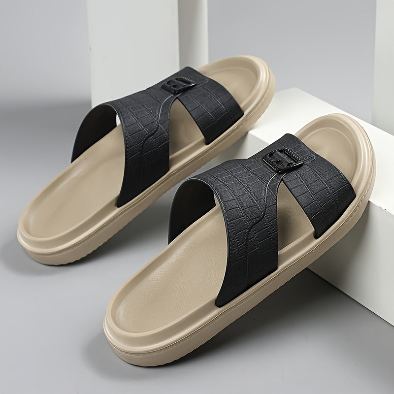 Herren Komfort-Slides mit Schnallen und modernem Design – Stilvolle Freizeitsandalen für Alltag und Freizeit