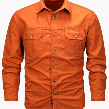 Herren Outdoor-Freizeithemd im Utility-Stil – Langarm, Casual, ideal für Abenteuer und Alltag