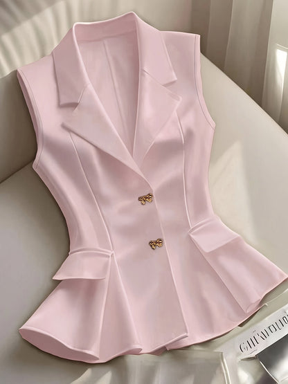 Damen Elegante Ärmellose Blazer-Weste für Business und Freizeit