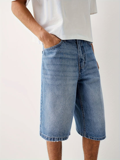 Herren Relaxed Fit Denim Bermudashorts – Modischer Freizeit-Look für Alltag und Streetstyle