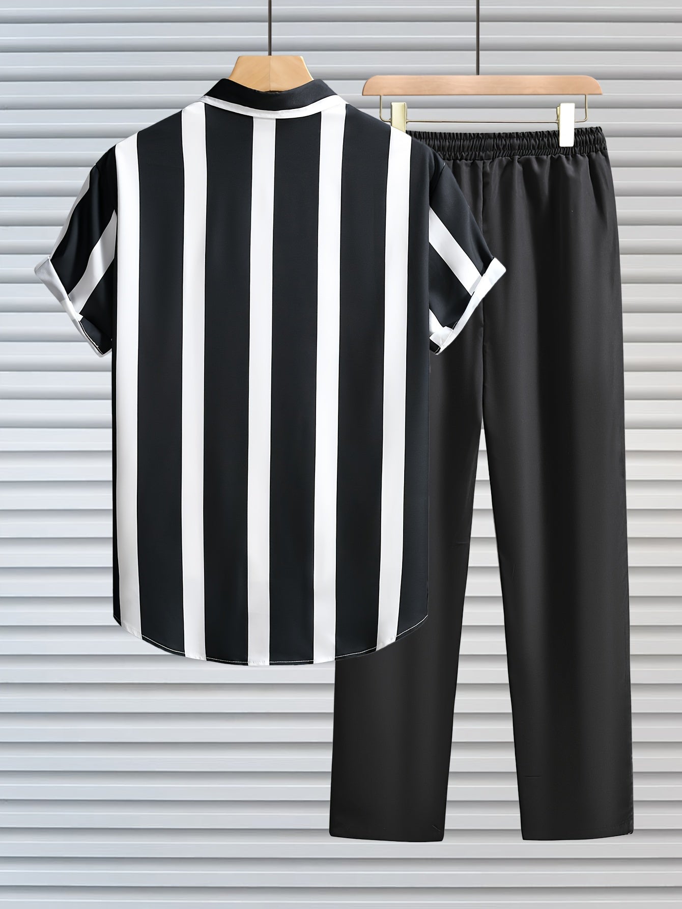 Herren Kurzarm Hemd mit Streifenmuster – Moderner Freizeit-Style, Perfekt für den Sommer