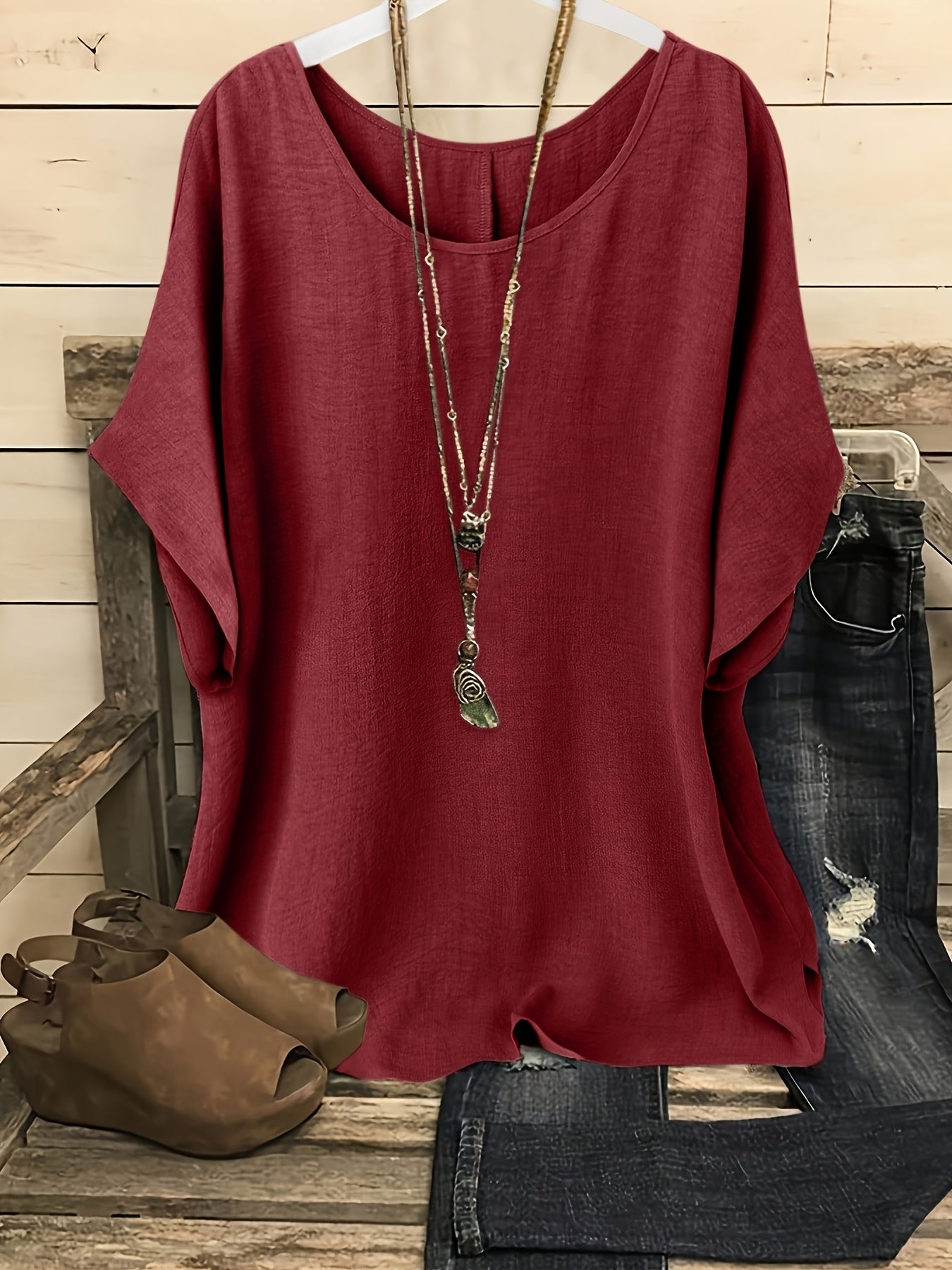 Damen Oversize Casual Tunika Shirt für Freizeit und Alltag