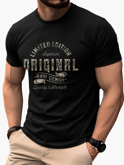 Herren T-Shirt im Vintage-Style – Original Raw Denim Print, Freizeit & Streetwear