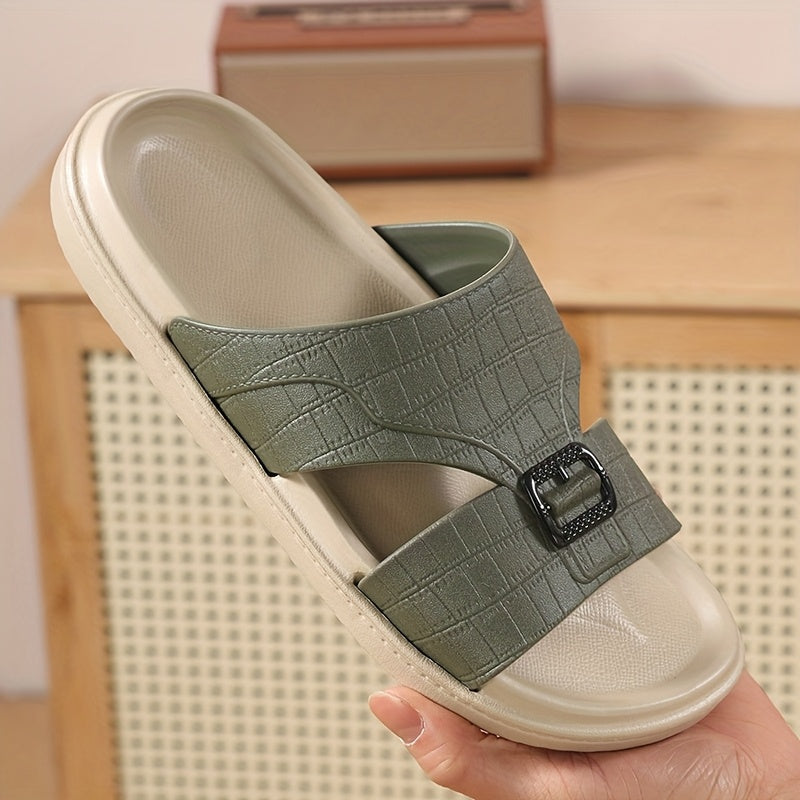 Herren Komfort-Slides mit Schnallen und modernem Design – Stilvolle Freizeitsandalen für Alltag und Freizeit
