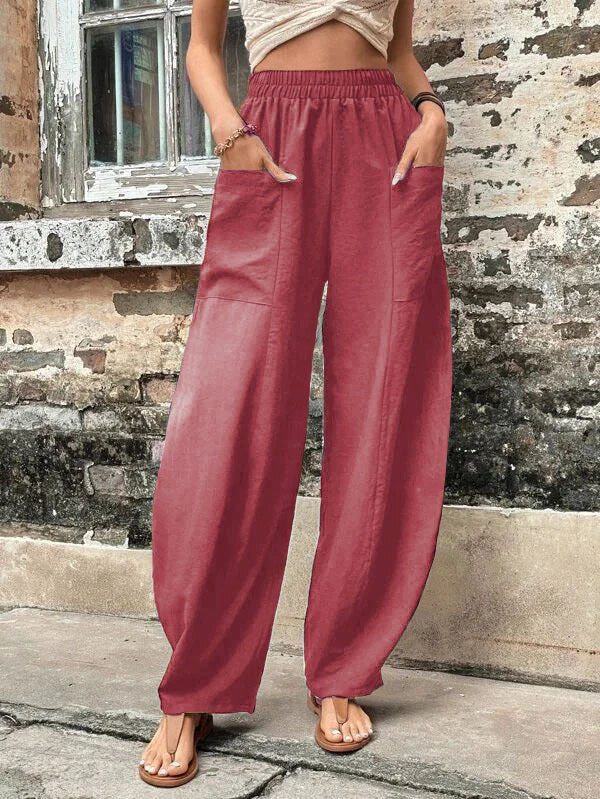 Sophie – Damen-Haremshose mit Taschen und hohem Bund