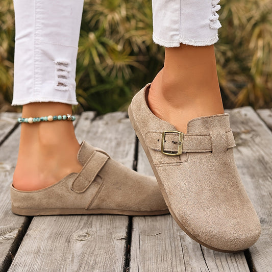 Damen Clogs Slipper mit Schnalle – Bequeme Casual Hausschuhe für Alltag und Freizeit